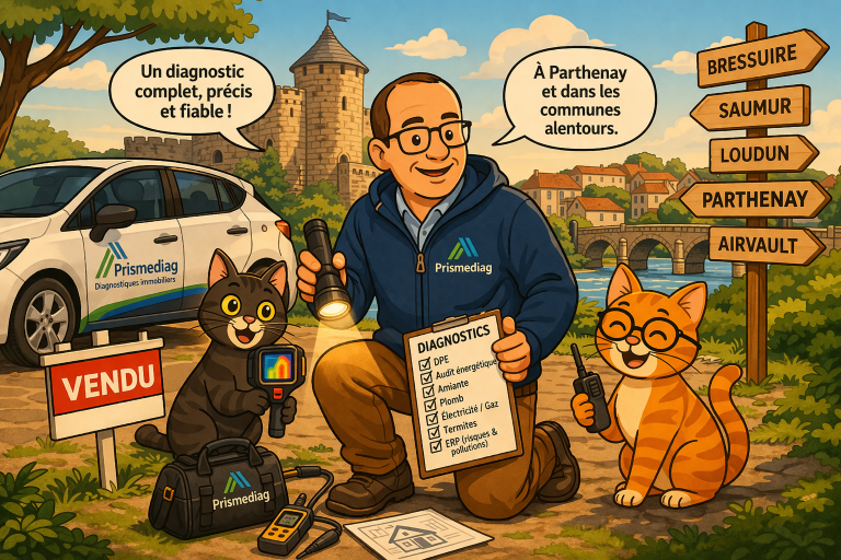 Diagnostics immobiliers - DPE - Thouars Bressuire Saumur Loudun Parthenay Niort Chinon Cholet Mauléon Airvault et alentours - Prismediag