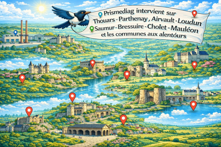 Diagnostics immobiliers - DPE - Thouars Bressuire Saumur Loudun Parthenay Niort Chinon Cholet Mauléon Airvault et alentours - Prismediag